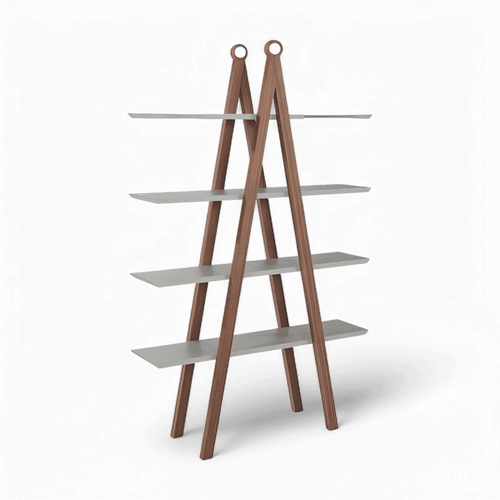 Logan Bookshelf Walnut and Gray