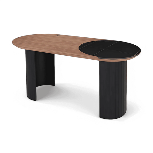 Jude Office Desk Walnut & Black