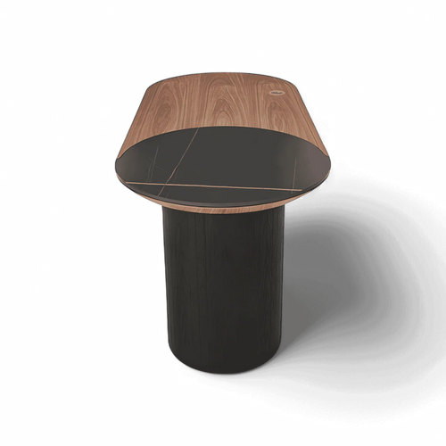 Jude Office Desk Walnut & Black